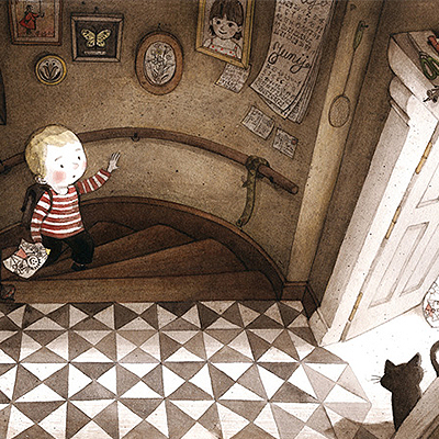 تصویر سازی داستانی (یک پسر و یک خانه) اثر Maja Kastelic